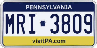 PA license plate MRI3809