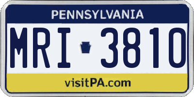 PA license plate MRI3810