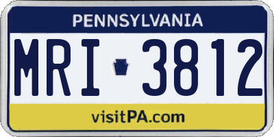 PA license plate MRI3812