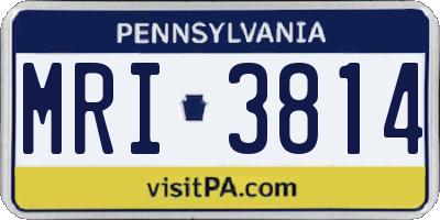 PA license plate MRI3814