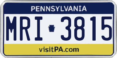 PA license plate MRI3815