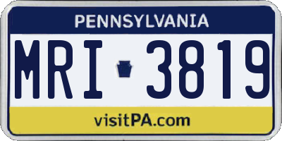 PA license plate MRI3819