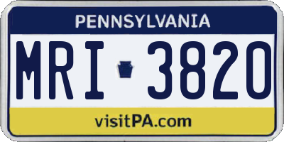 PA license plate MRI3820