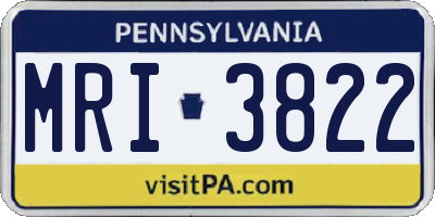 PA license plate MRI3822