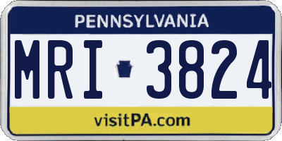 PA license plate MRI3824