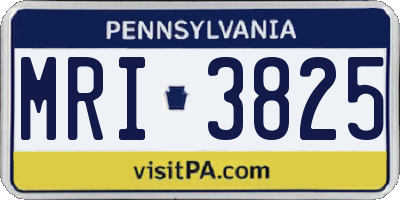 PA license plate MRI3825