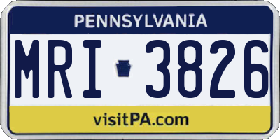 PA license plate MRI3826