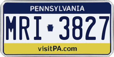 PA license plate MRI3827
