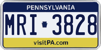 PA license plate MRI3828