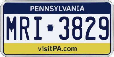 PA license plate MRI3829