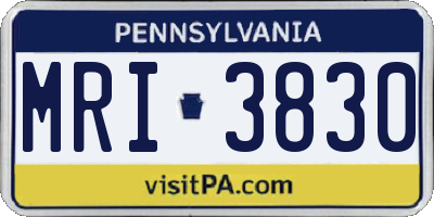 PA license plate MRI3830