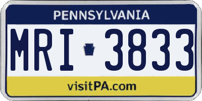 PA license plate MRI3833