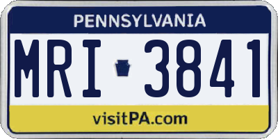 PA license plate MRI3841