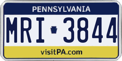 PA license plate MRI3844
