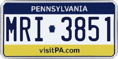 PA license plate MRI3851