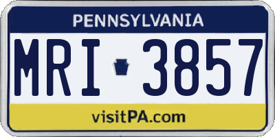 PA license plate MRI3857