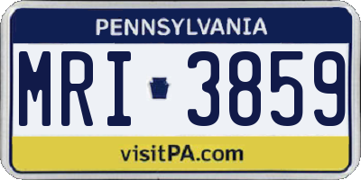PA license plate MRI3859