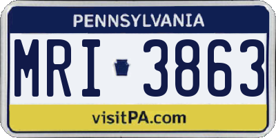 PA license plate MRI3863