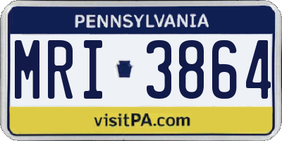 PA license plate MRI3864