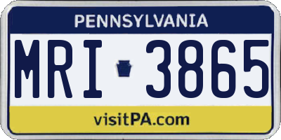 PA license plate MRI3865