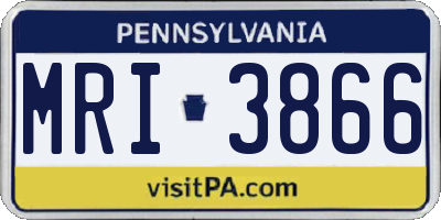 PA license plate MRI3866