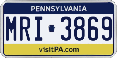 PA license plate MRI3869