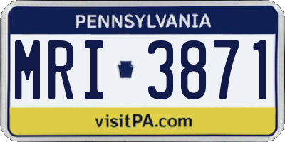 PA license plate MRI3871