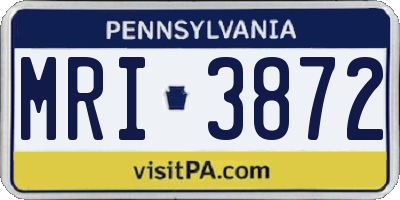 PA license plate MRI3872