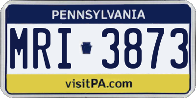 PA license plate MRI3873