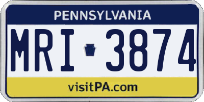 PA license plate MRI3874