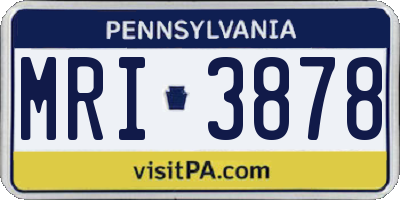 PA license plate MRI3878