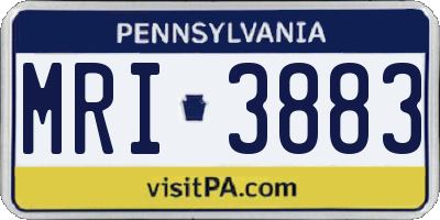 PA license plate MRI3883