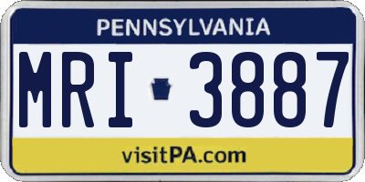 PA license plate MRI3887