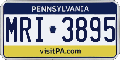 PA license plate MRI3895