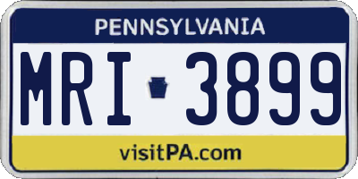 PA license plate MRI3899