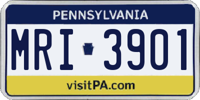 PA license plate MRI3901