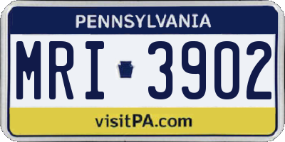 PA license plate MRI3902
