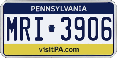 PA license plate MRI3906