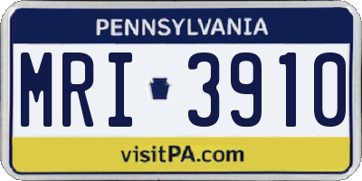 PA license plate MRI3910