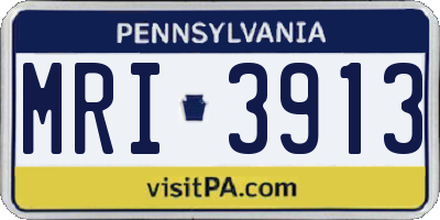 PA license plate MRI3913