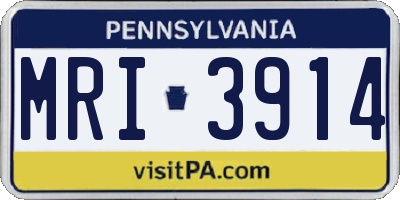 PA license plate MRI3914