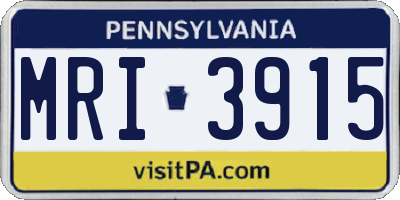 PA license plate MRI3915
