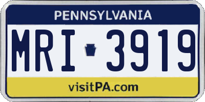 PA license plate MRI3919