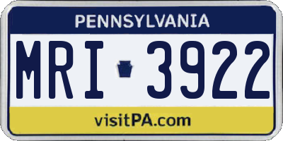 PA license plate MRI3922