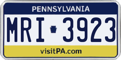 PA license plate MRI3923
