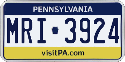 PA license plate MRI3924