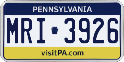 PA license plate MRI3926