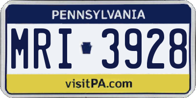 PA license plate MRI3928