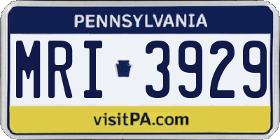 PA license plate MRI3929