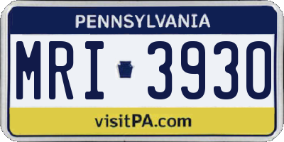 PA license plate MRI3930